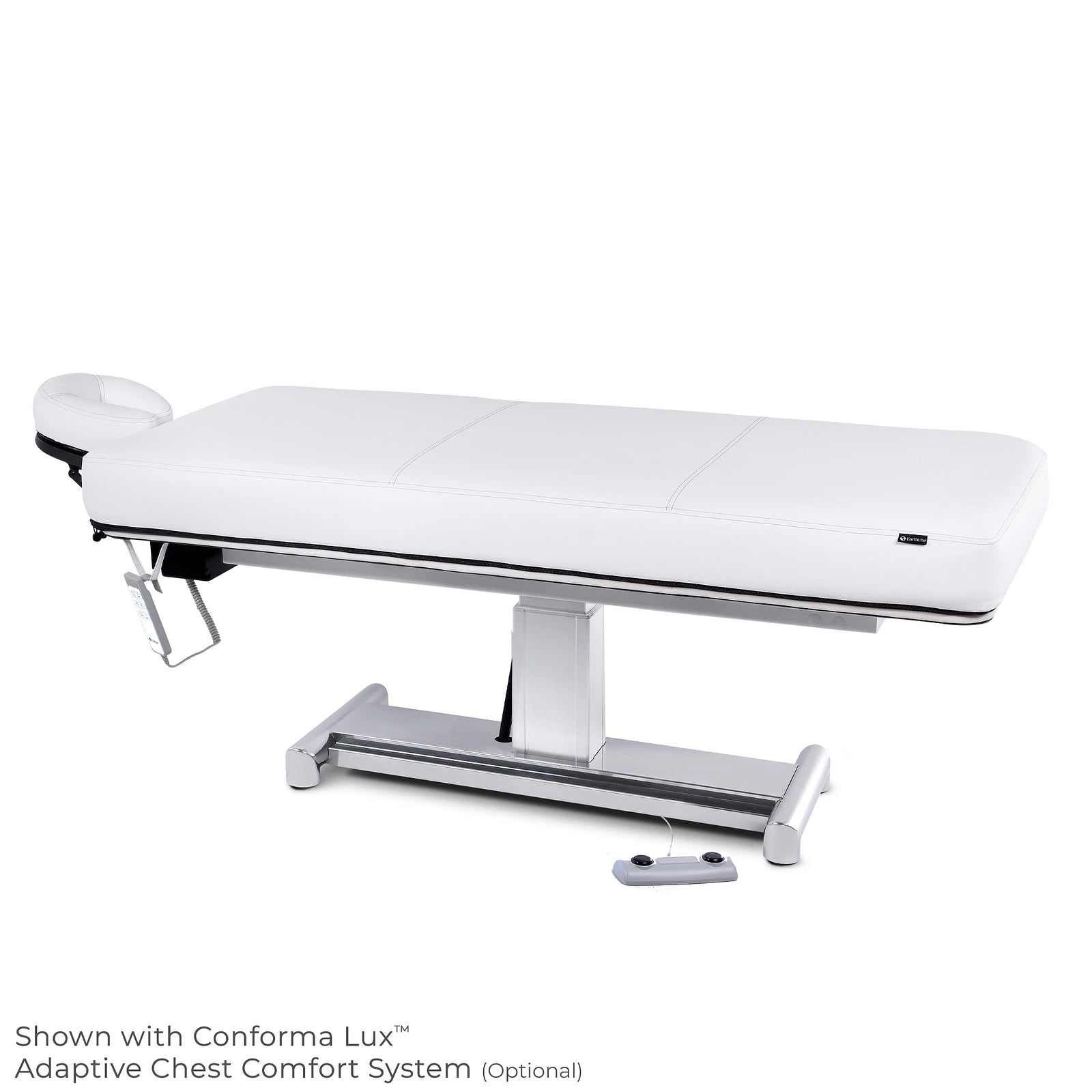 EarthLite EVEREST LX ADA table: flat, remote, headrest, sturdy metal base, replaceable mattress.