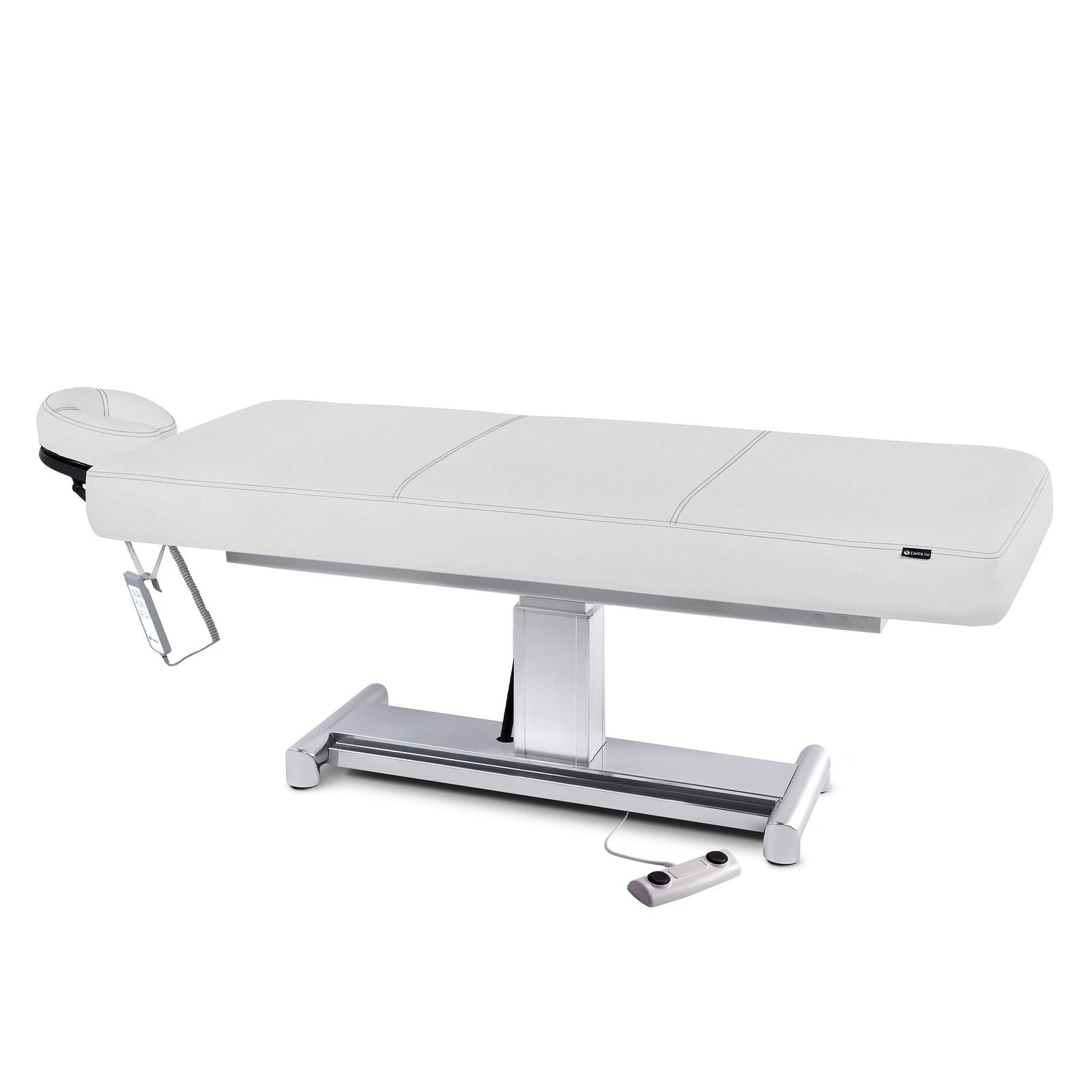 Earthlite Everest LX ADA treatment table with headrest, electronic controls, memory foam mattress.