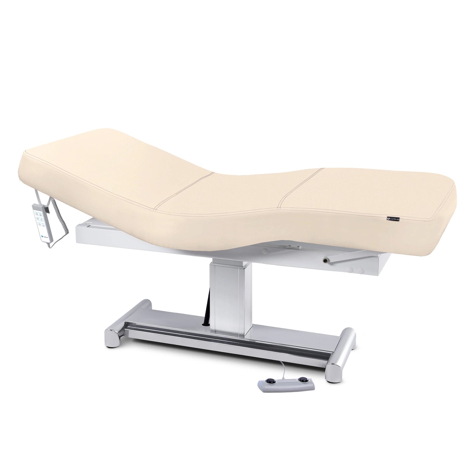 EarthLite Everest LX salon table with Comfort-Flex PU fabric and floor remote control.
