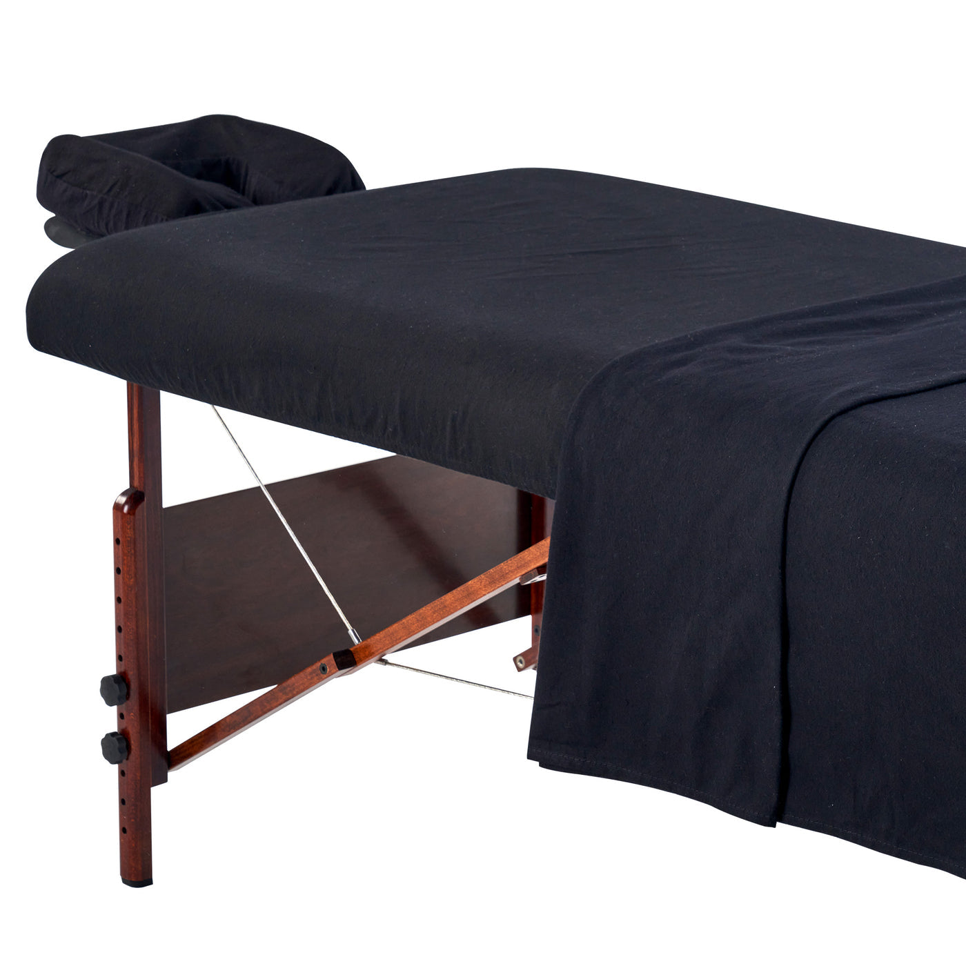 Black Master Massage DELUXE Table Flannel 3 Piece Sheet Set