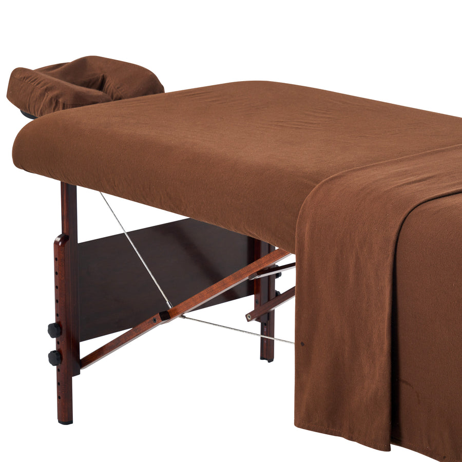 Chocolate Master Massage DELUXE Table Flannel 3 Piece Sheet Set