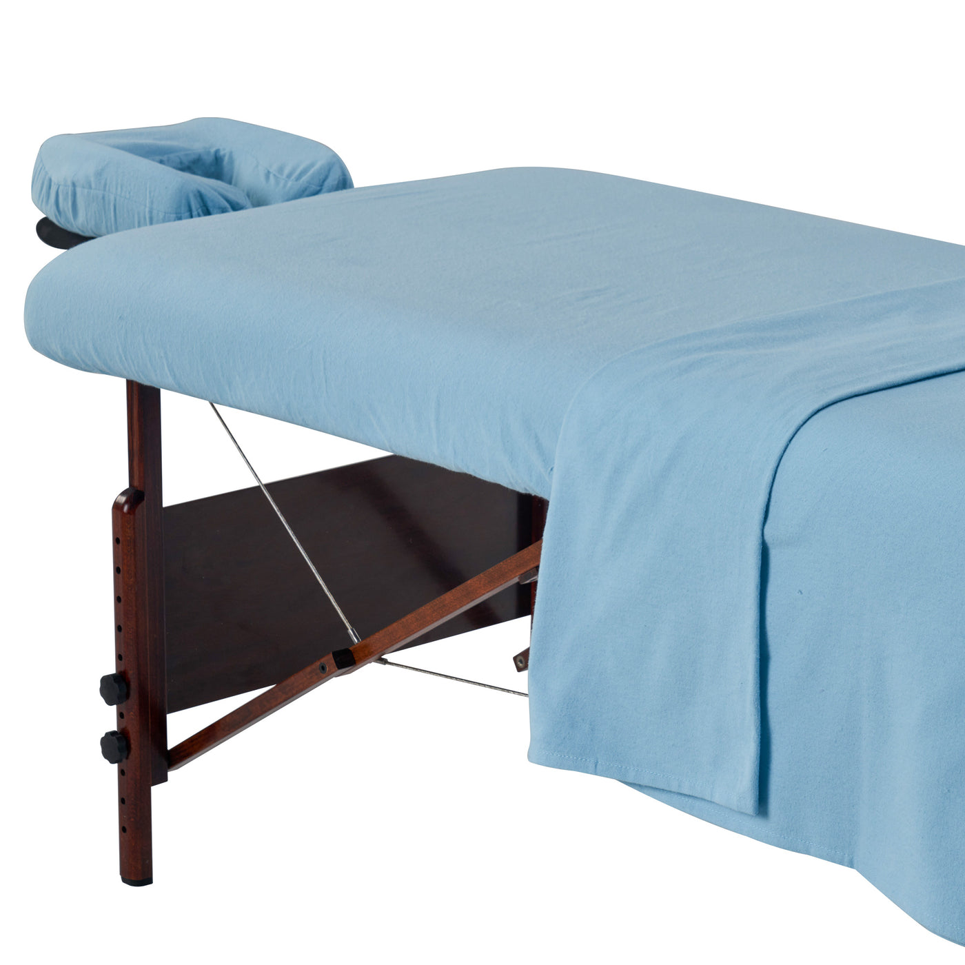 Sky Blue Master Massage DELUXE Table Flannel 3 Piece Sheet Set