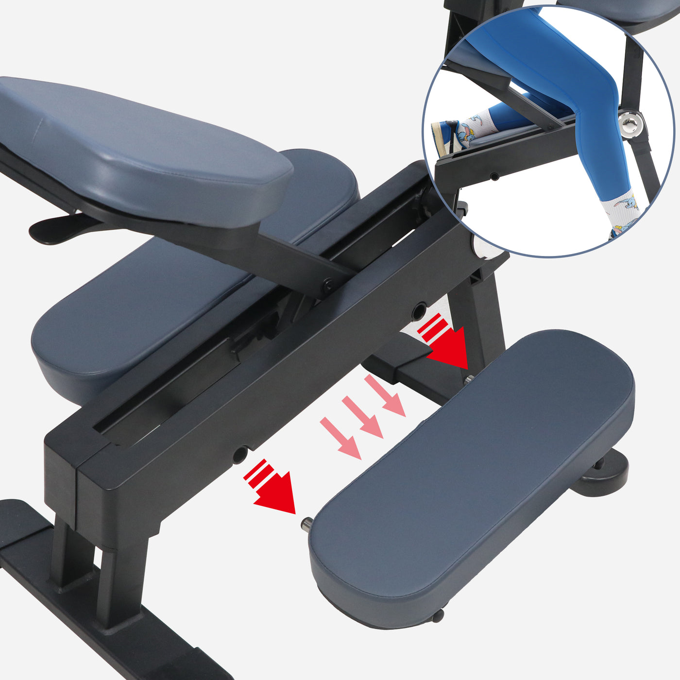 Master Massage Gymlane Portable Chair in royal blue, adjustable like an exercise bench.
