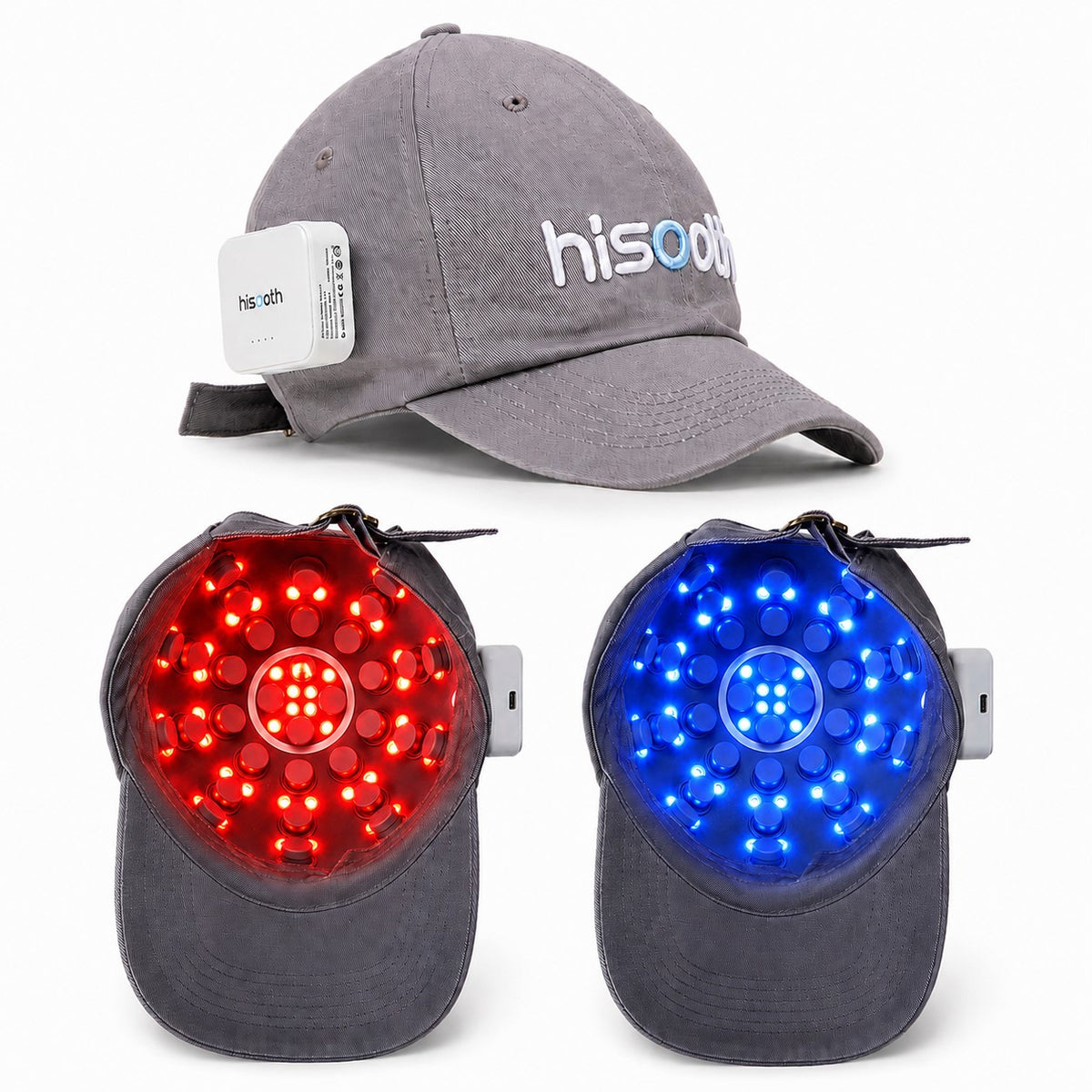 Hisooth H3 Scalp Massage with Blue Light and Red Light and Vibration Hands Free Scalp Massage Device