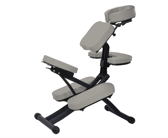 Custom Craftworks Cadence massage chair: padded, adjustable, portable—ideal for professionals.