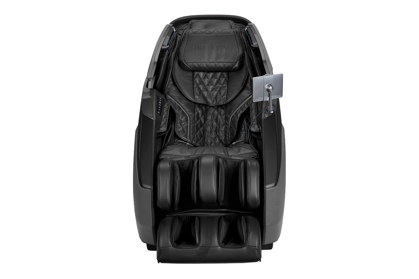 Black massage chair on a white background