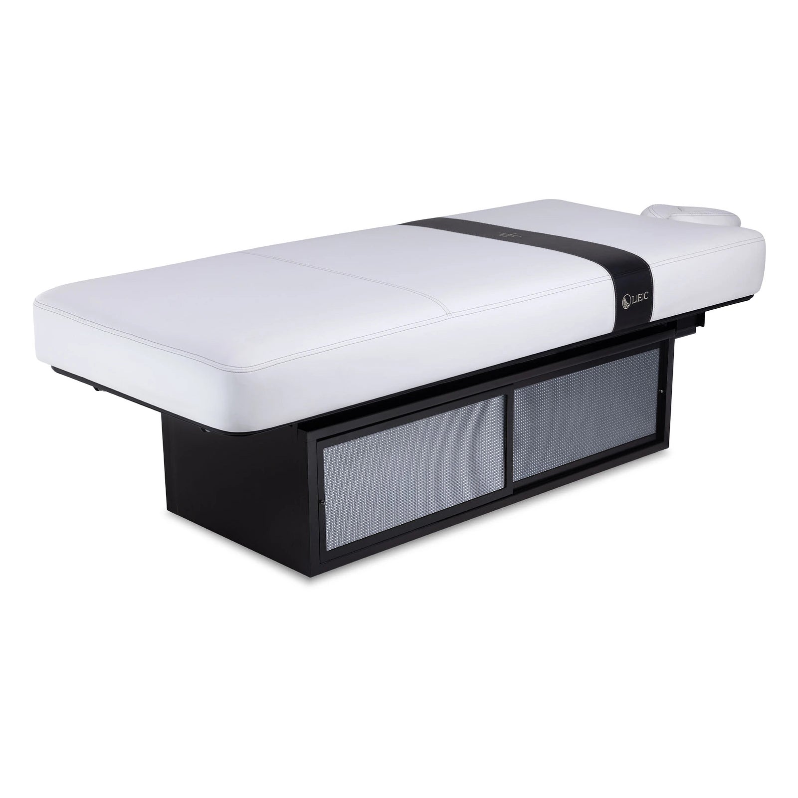 Living Earth Crafts INSIGNIA 2.0 METROWEAVE Multi-Purpose Treatment Table with Black Woven Metal Base