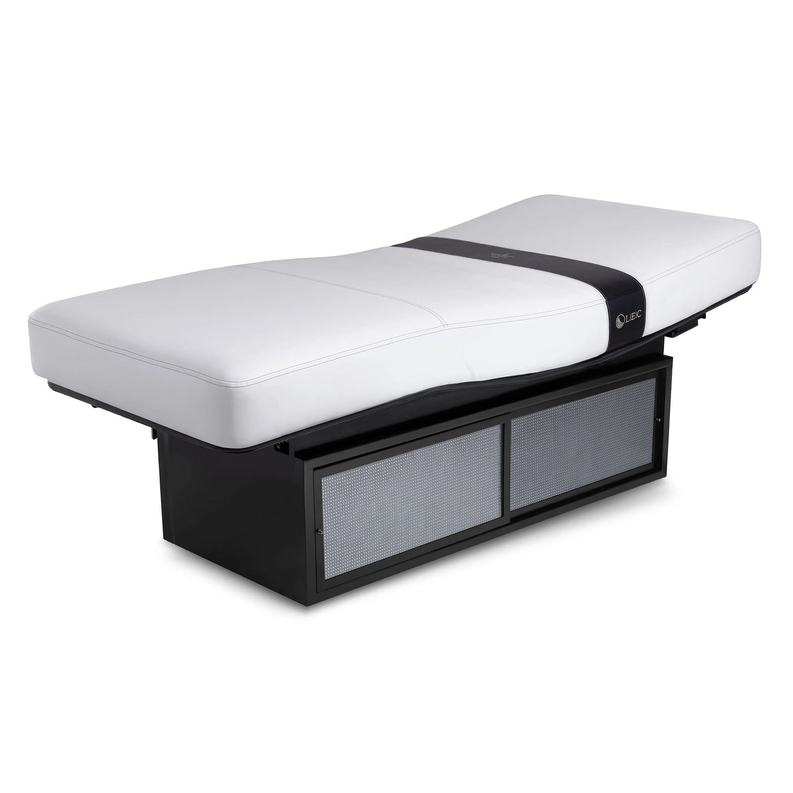 Living Earth Crafts INSIGNIA 2.0 METROWEAVE Multi-Purpose Treatment Table with Black Woven Metal Base