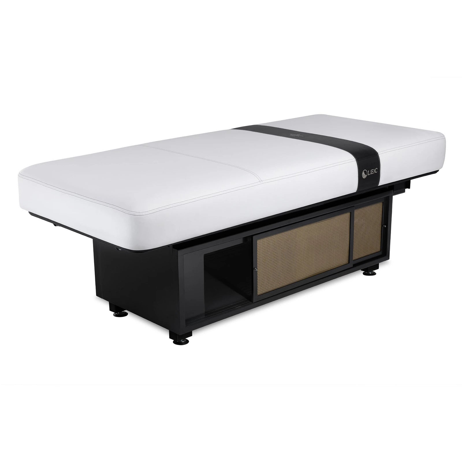 Living Earth Crafts INSIGNIA 2.0 METROWEAVE Multi-Purpose Treatment Table with Blass Woven Metal Base