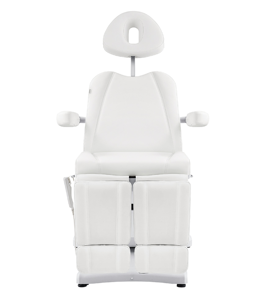 Libra II Full Medical Electric Procedure Chair by DIR in white with padded supports.