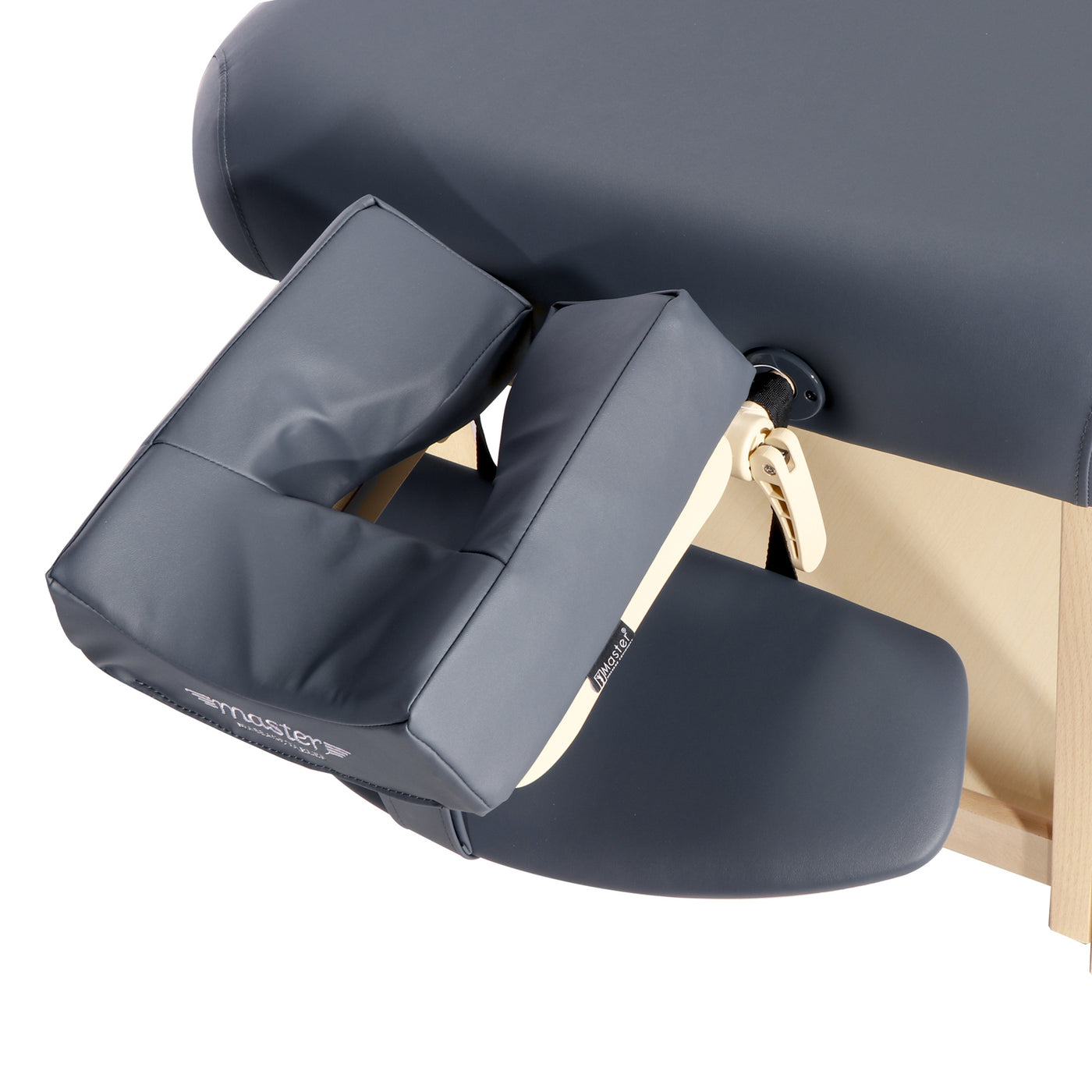 Close-up of the padded face cradle on the Master Massage LAGUNA Stationary Massage Table.