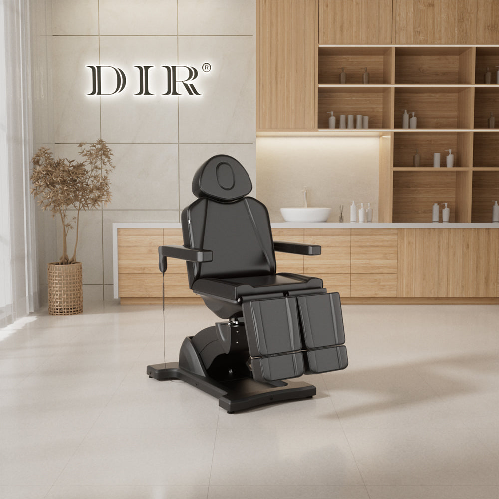 Libra 5-Motors Electric Medical Procedure Chair with Split Legs in a modern interior setting with DIR logo.