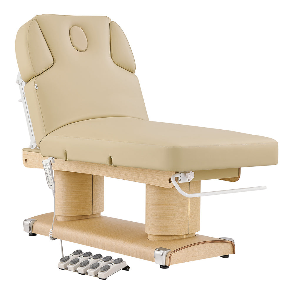Beige Luxi 4 Motors Medical Spa Treatment Table on a white background