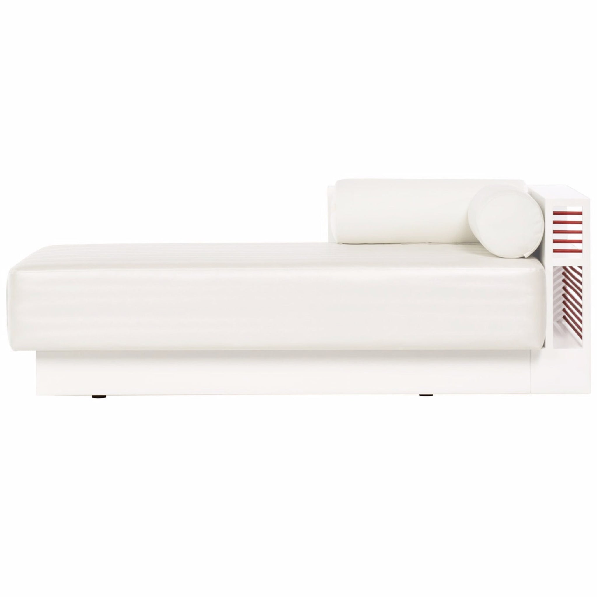 TouchAmerica MASQUERADE Daybed + Massage Table, modern with cushions and slatted side panel.