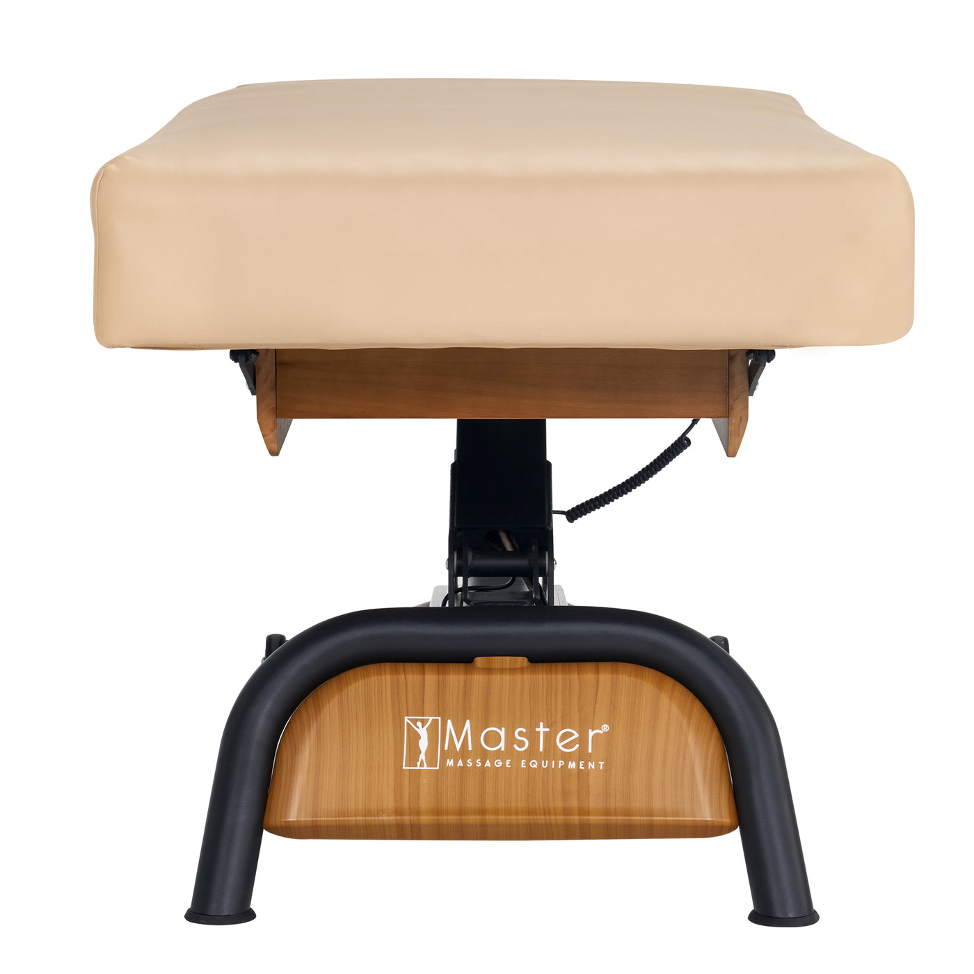 Master Massage Atlas Flat features a beige cushion, wood base, and elevaFlex comfort padding.