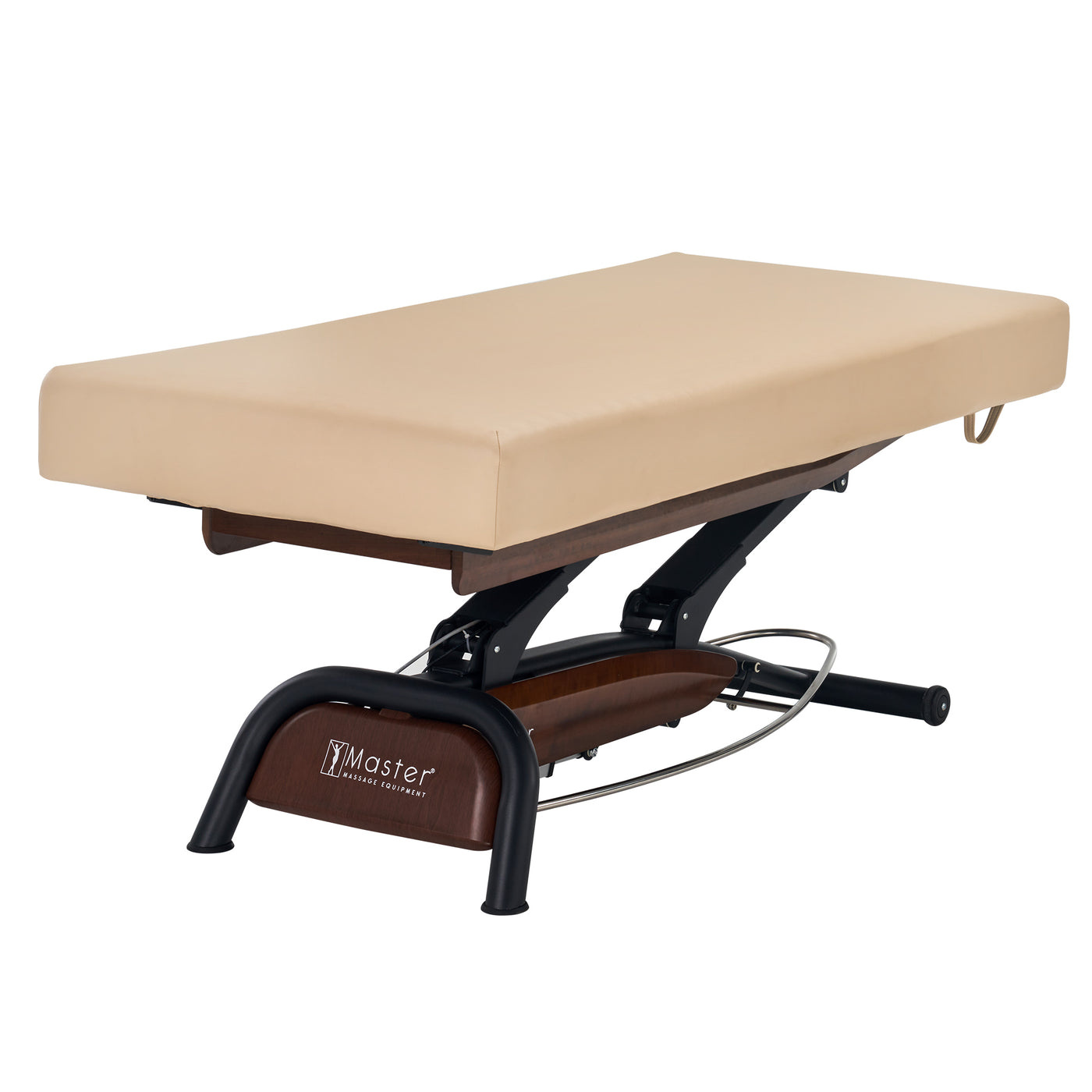 Master Massage Atlas Flat Electric Lift Spa Bed with a height-adjustable, sturdy base.