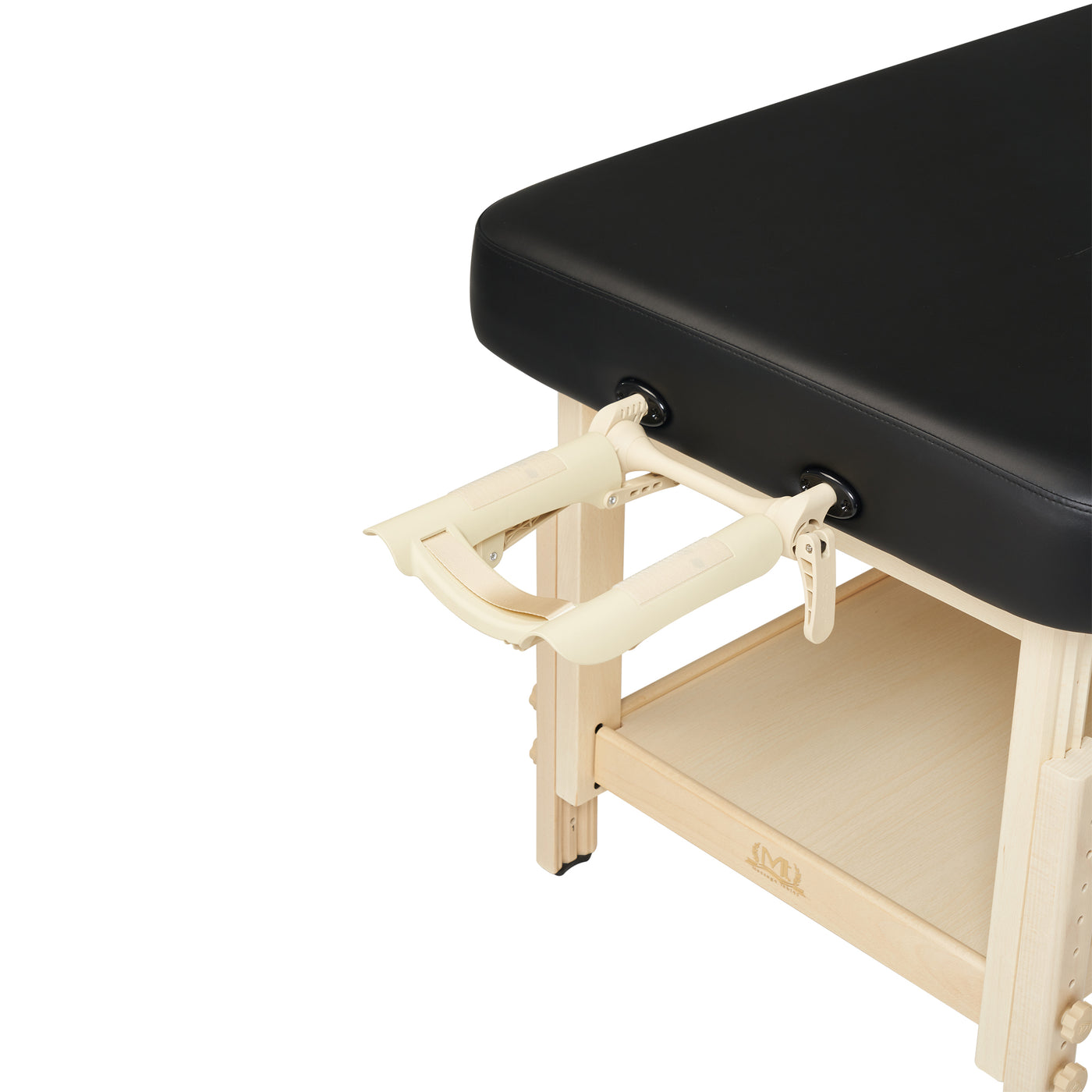 MT Massage HARVEY TILT Table in black with beige face cradle and adjustable lift back by MT.