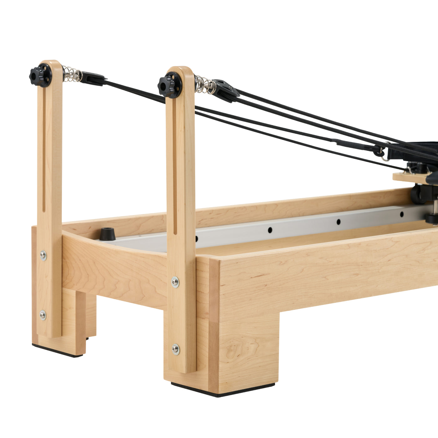 Close-up of Master Massage StudioSolid Stationary Pilates Reformer