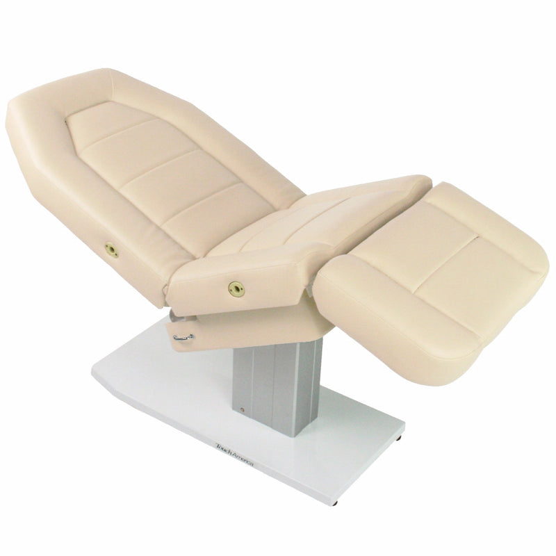 TouchAmerica MARIMBA Treatment Chair/Table, beige & adjustable, perfect for facials.