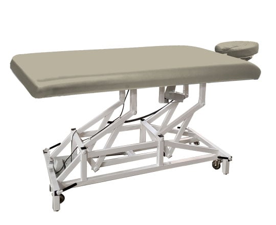Buff Massage table with adjustable height on a white background