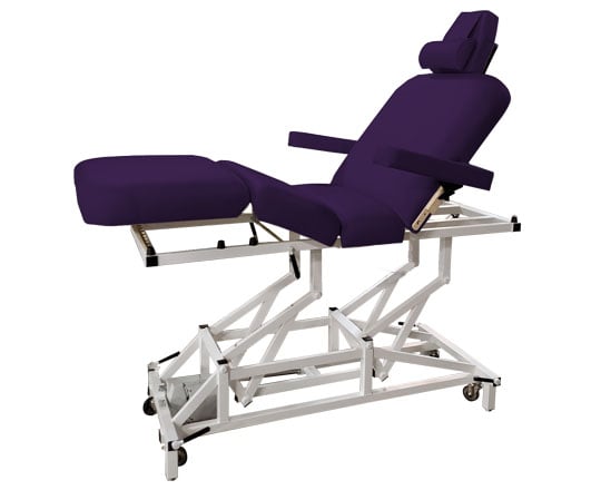 Purple McKenzie therapy table on a white background