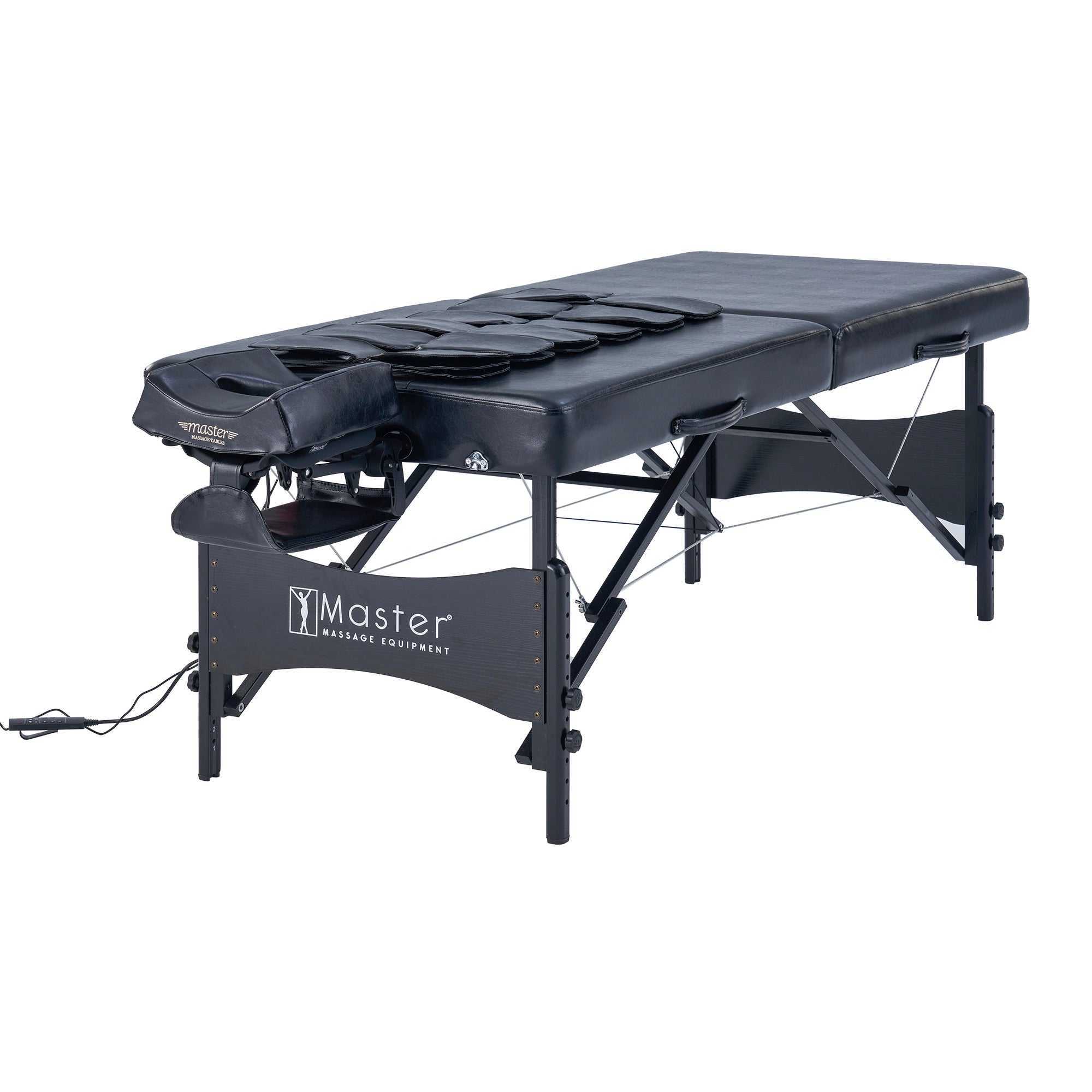 Master Massage MONACO Airwave table with face cradle and heating pad for full-body massage.