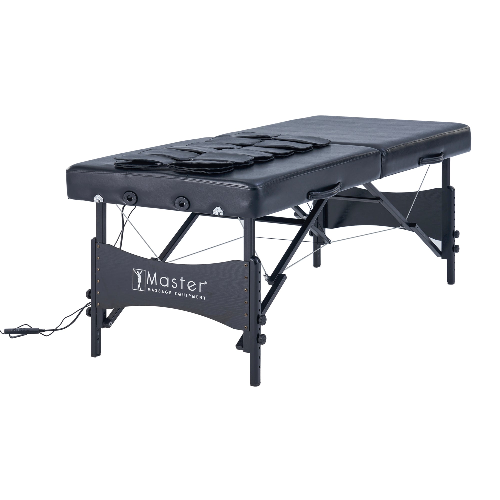 Master Massage MONACO Airwave Table provides full-body stretching with included accessories.