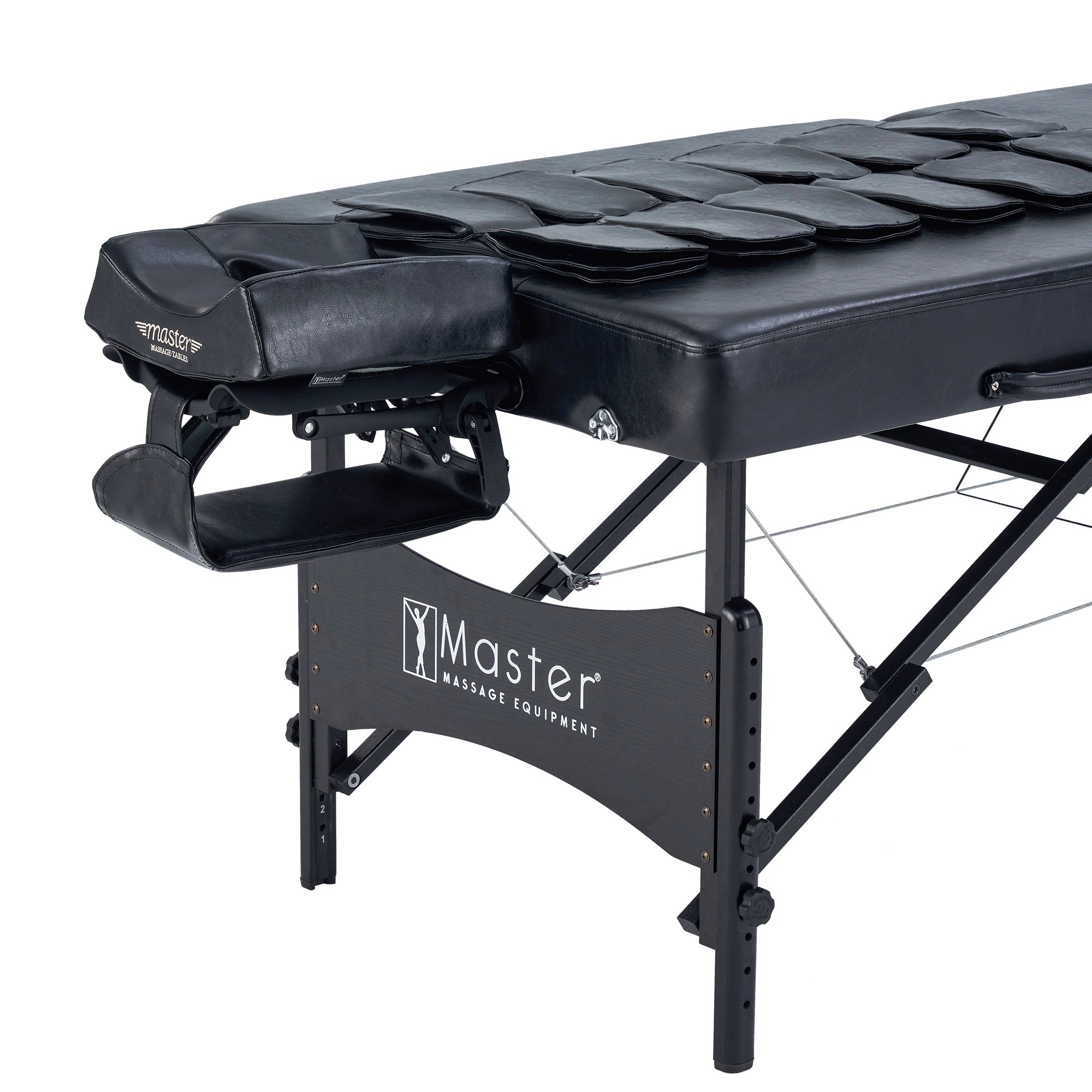 Master Massage MONACO Airwave full body portable massage table with headrest, branded logo.