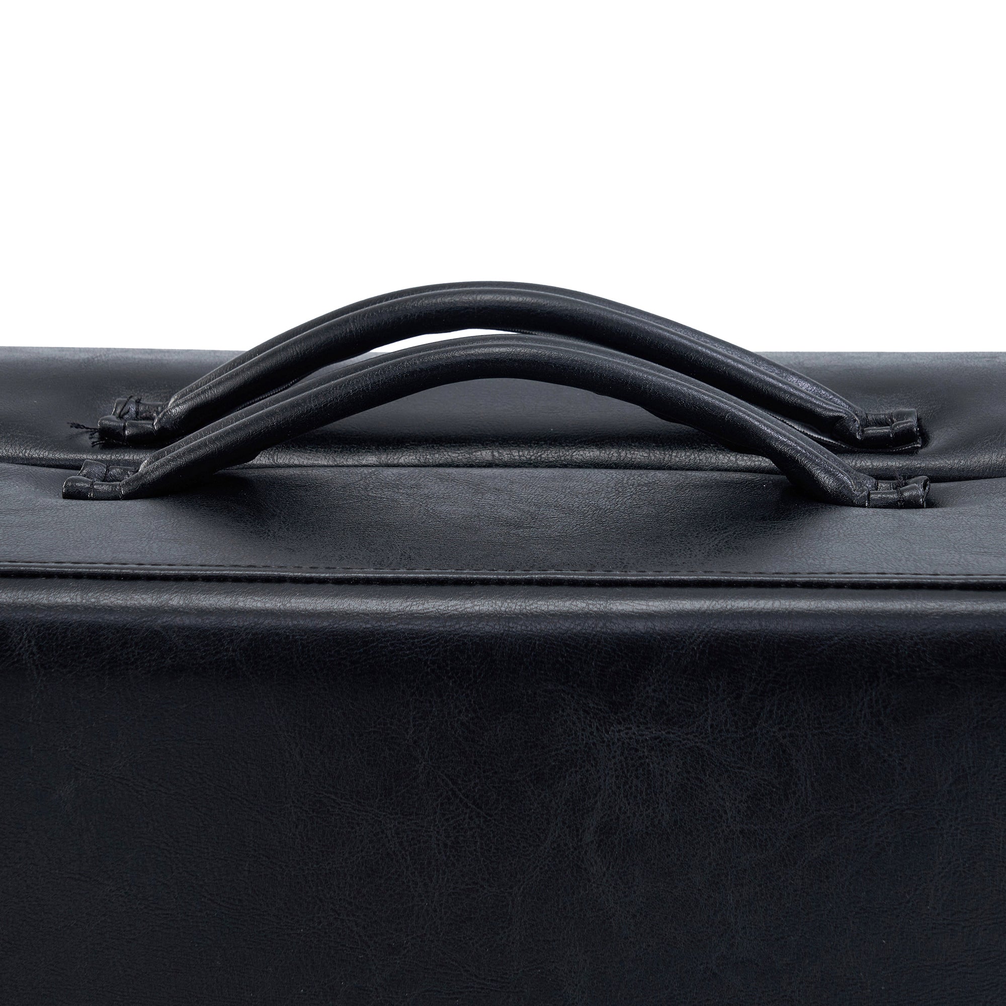 Close-up of a black briefcase, ideal for storing the Master Massage MONACO Airwave table.