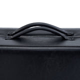 Close-up of a black briefcase, ideal for storing the Master Massage MONACO Airwave table.
