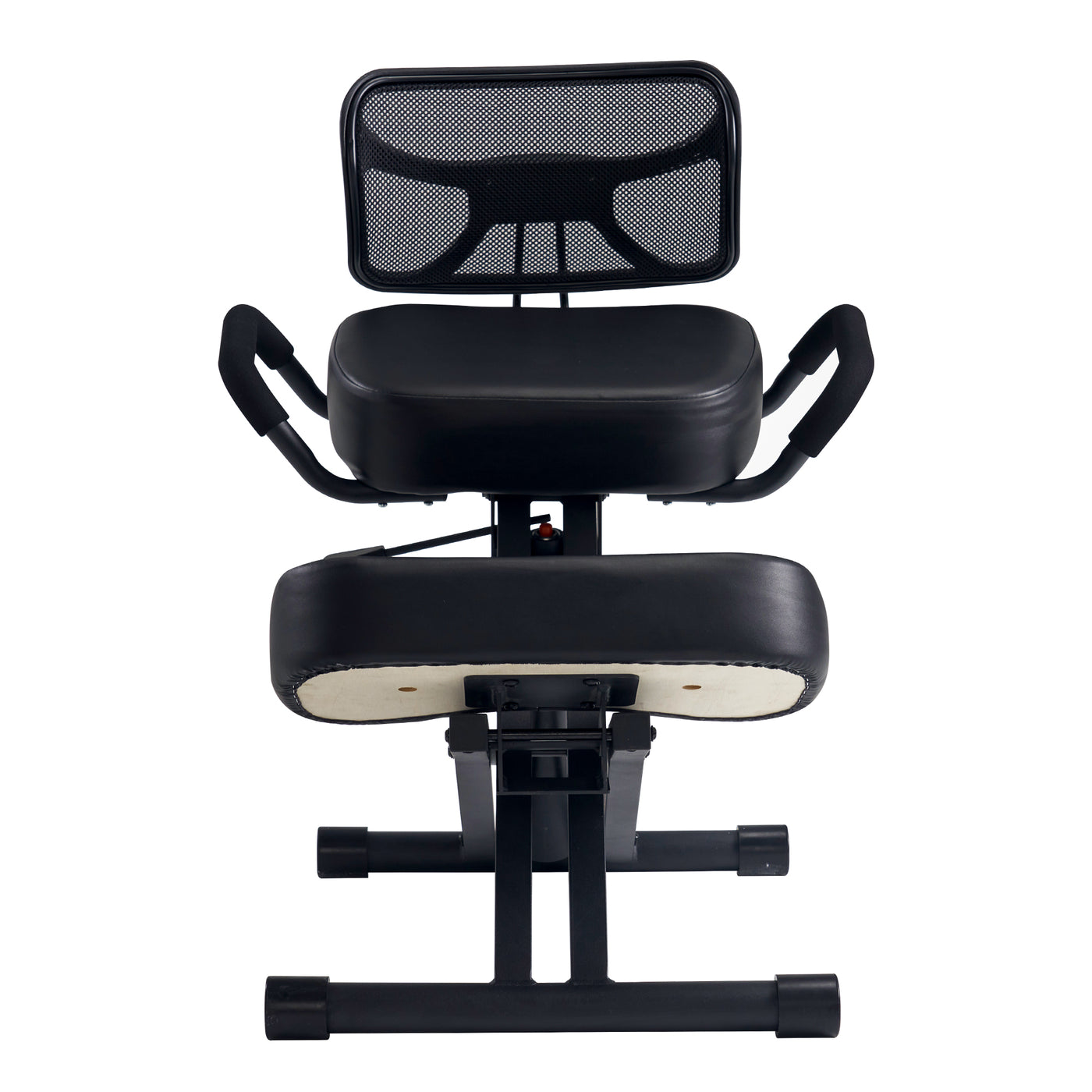 Master Massage Ergonomic Kneeling Chair with back support, padded seat, and knee rests.