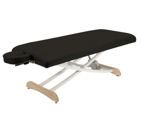 Black Elegance Basic Electric Table with adjustable legs on a white background