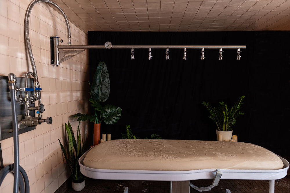 Massage table with Water Werks Blast Vichy Shower