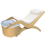 TouchAmerica S Pedi Lounge: modern lounger with white cushion and built-in foot bath basin.