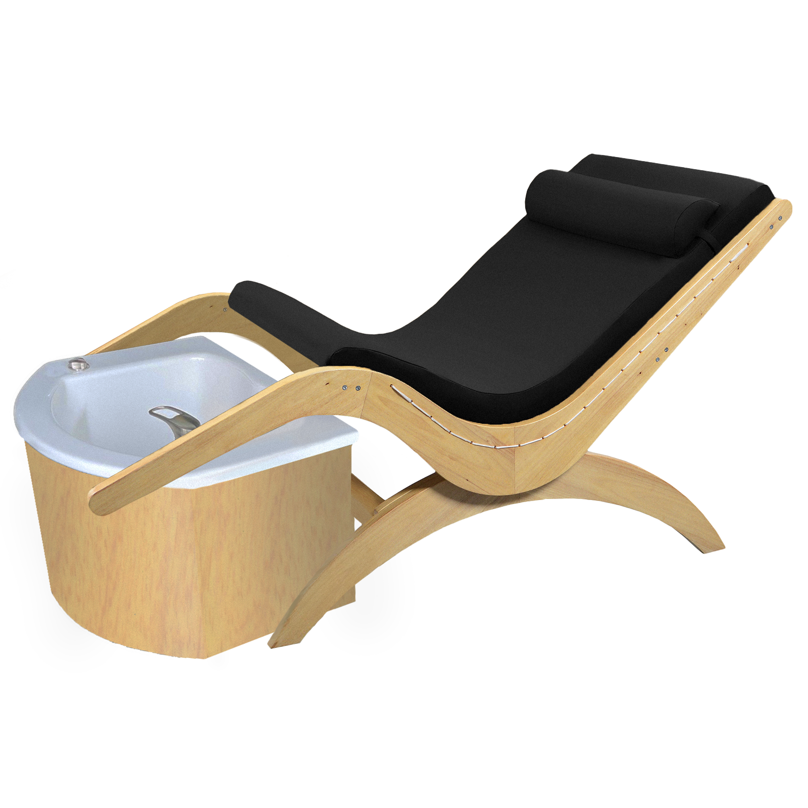 TouchAmerica S Pedi Lounge: black cushioning, built-in foot basin, and electric tilt function.