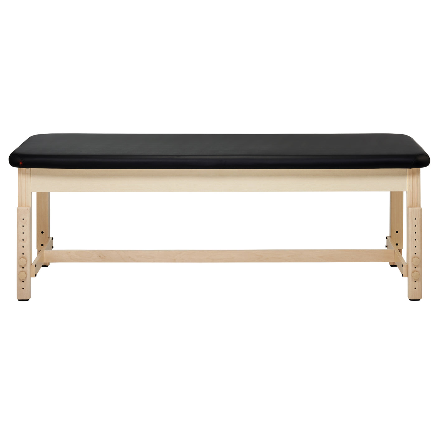 MT Massage HARVEY Stationary Table with oil- and water-resistant upholstery, front view.