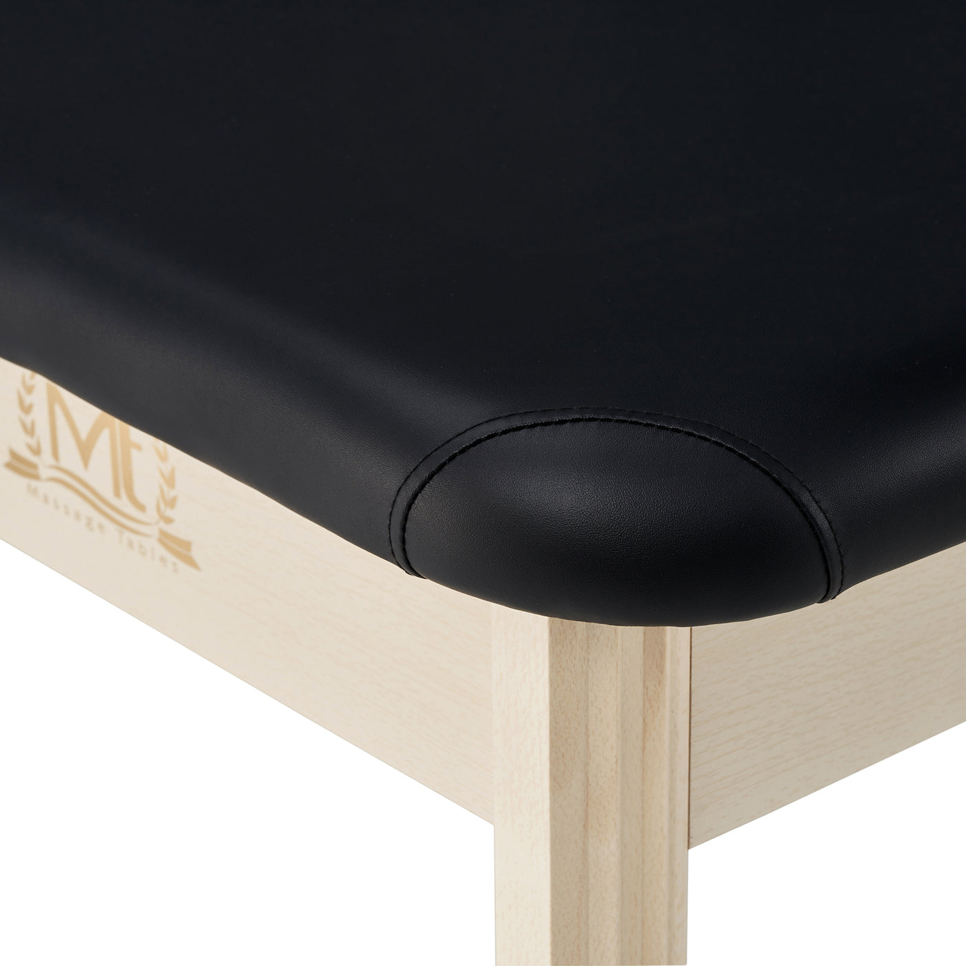 Close-up of MT Massage HARVEY Table corner with oil- and water-resistant upholstery.