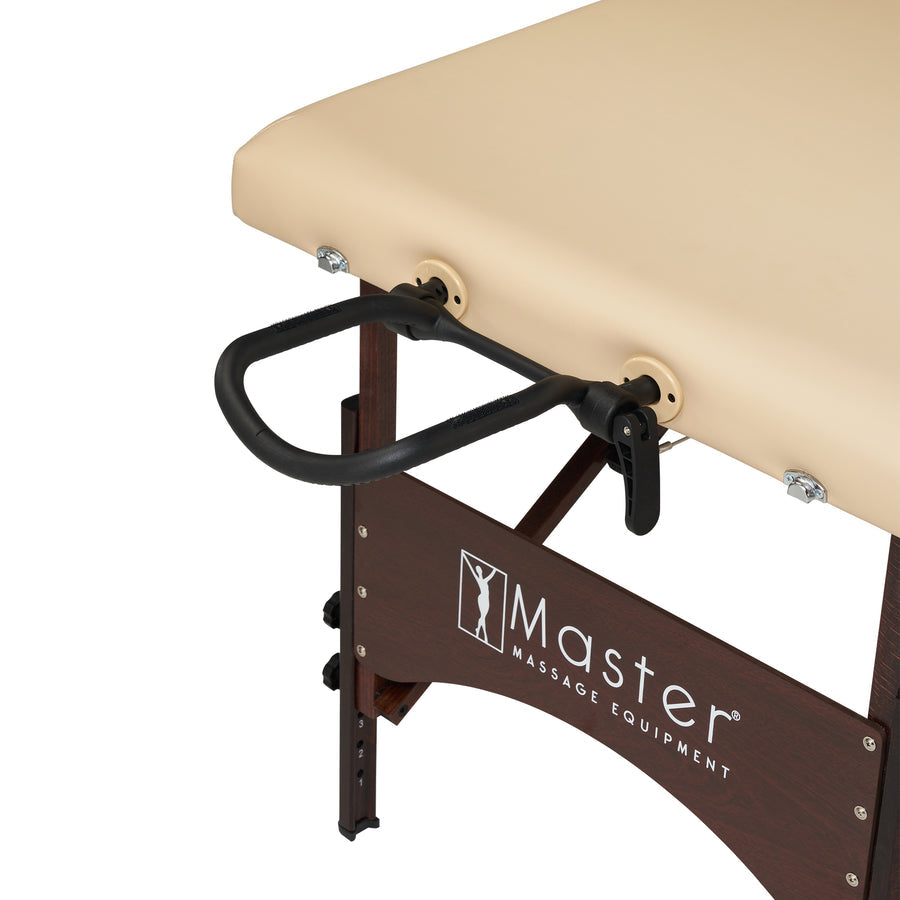 Master Massage ARGO Cream portable table with face cradle and small cell foam for comfort.