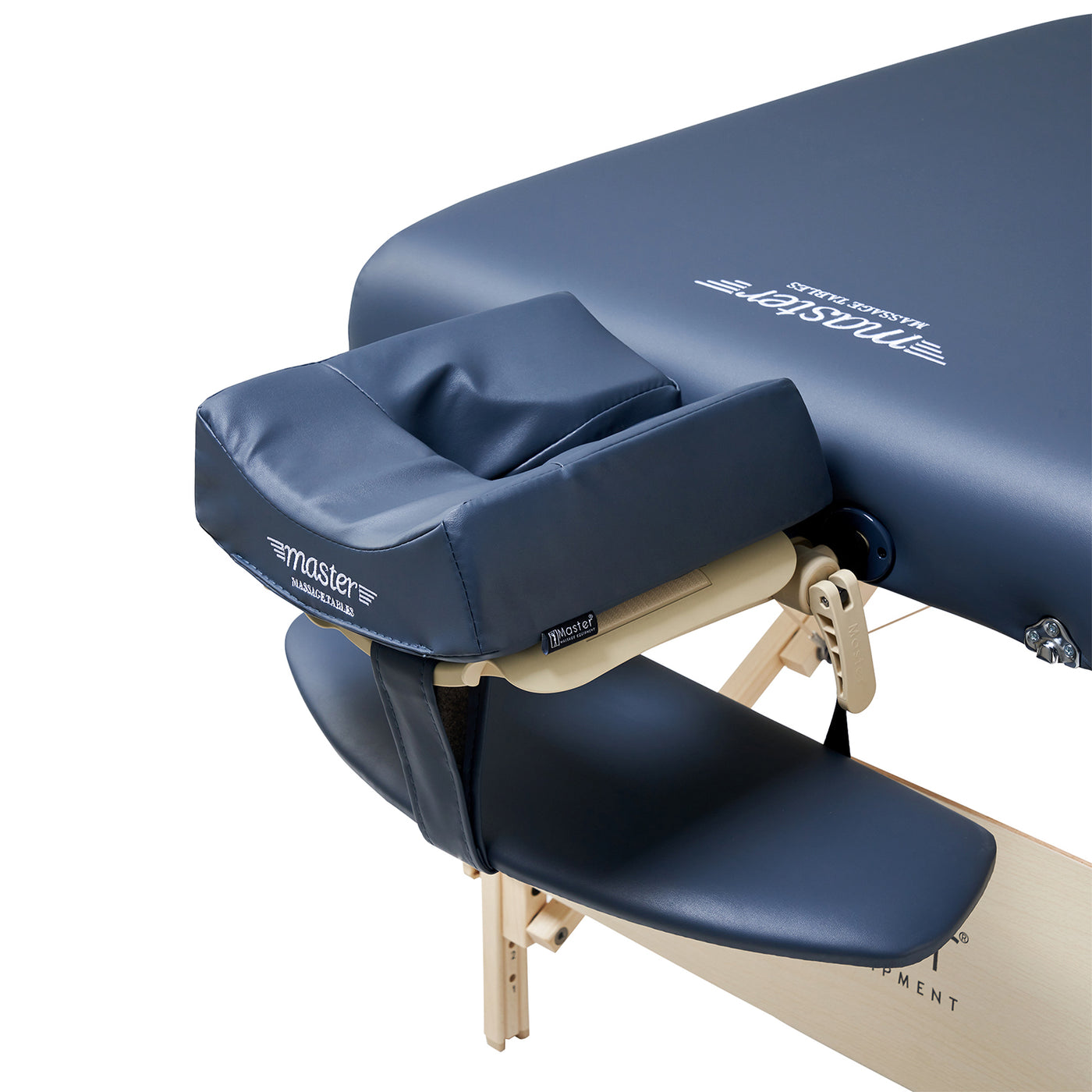 Close-up of the adjustable face cradle on the Master Massage CORONADO Therma-Top table.