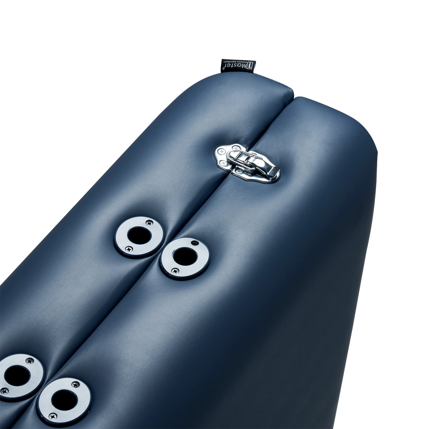 Close-up of a blue Master Massage CORONADO Therma-Top Portable Massage Table Package.