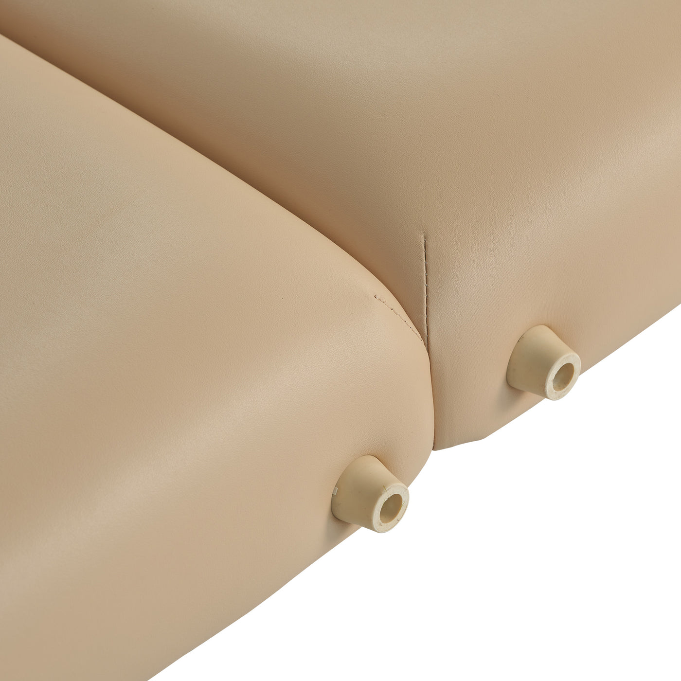 Close-up of two beige cushions on the Master Massage DEL RAY Portable Massage Table with Therma-Top.