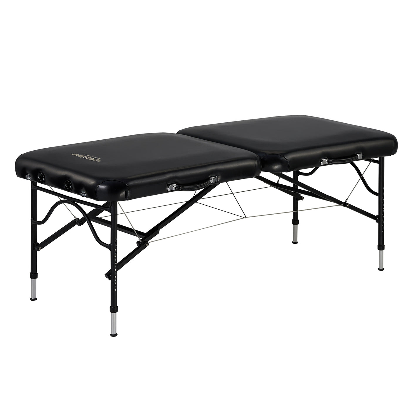 Master Massage STRATOMASTER AIR table with NanoSkin upholstery and metal legs.