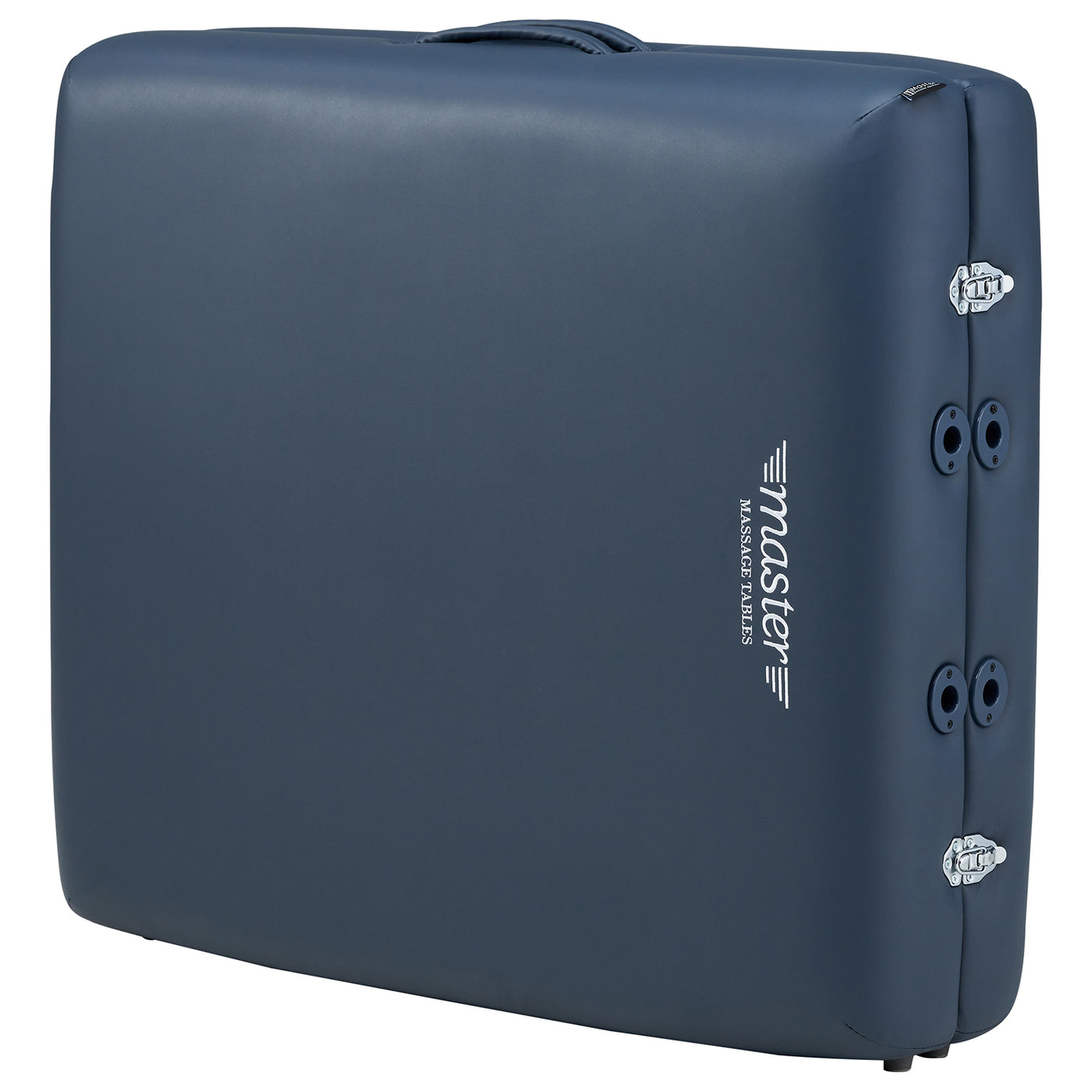 Master Massage Montclair Pro LX portable blue table with handle and ergonomic memory foam.