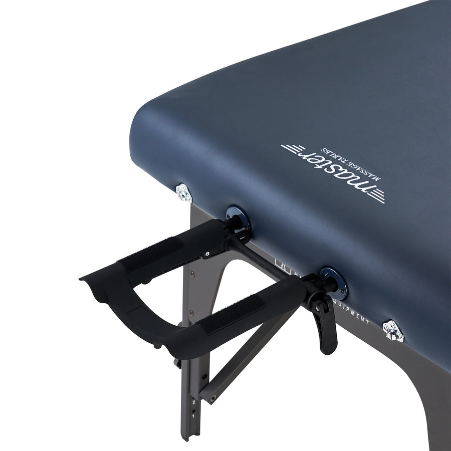 Close-up of the Master Massage Montclair Pro LX Package Table with adjustable face cradle.