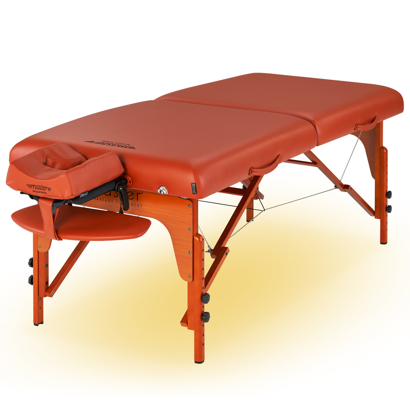 Master Massage SANTANA Portable Table: extra wide, folding wood legs, adjustable face cradle.