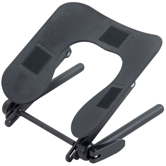 Black adjustable stand on a white background