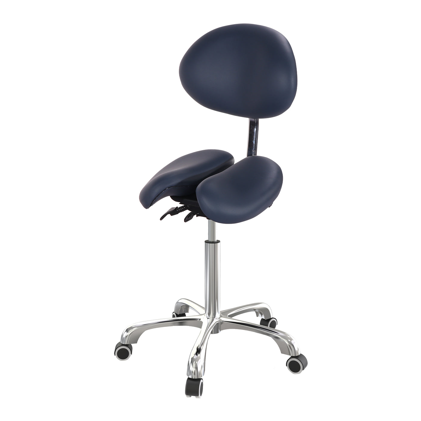 Master Massage Berkeley Ergonomic Saddle Stool with Backrest Royal Blue
