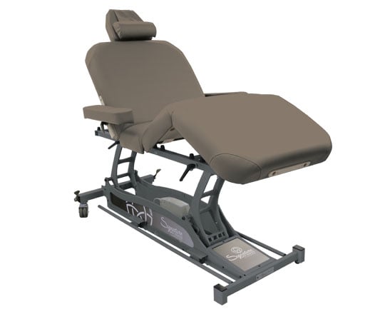 Sandstone Spa Hands Free Deluxe Massage table with adjustable features on a white background