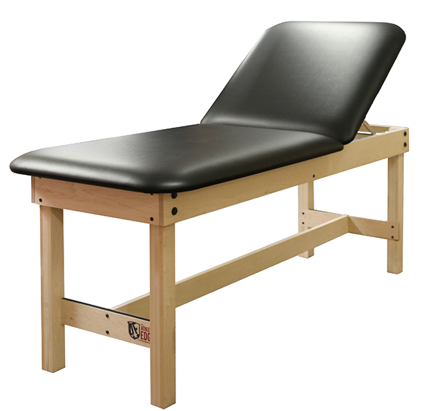 PHS Chiropractic CLASSIC Wood Treatment Table with padded top and adjustable backrest.