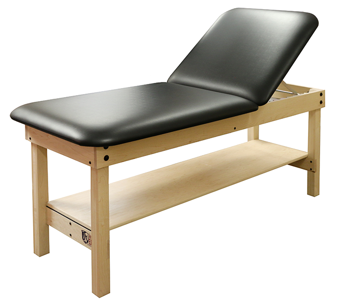 PHS Chiropractic CLASSIC Wood Treatment Table with adjustable backrest and sturdy wood frame.